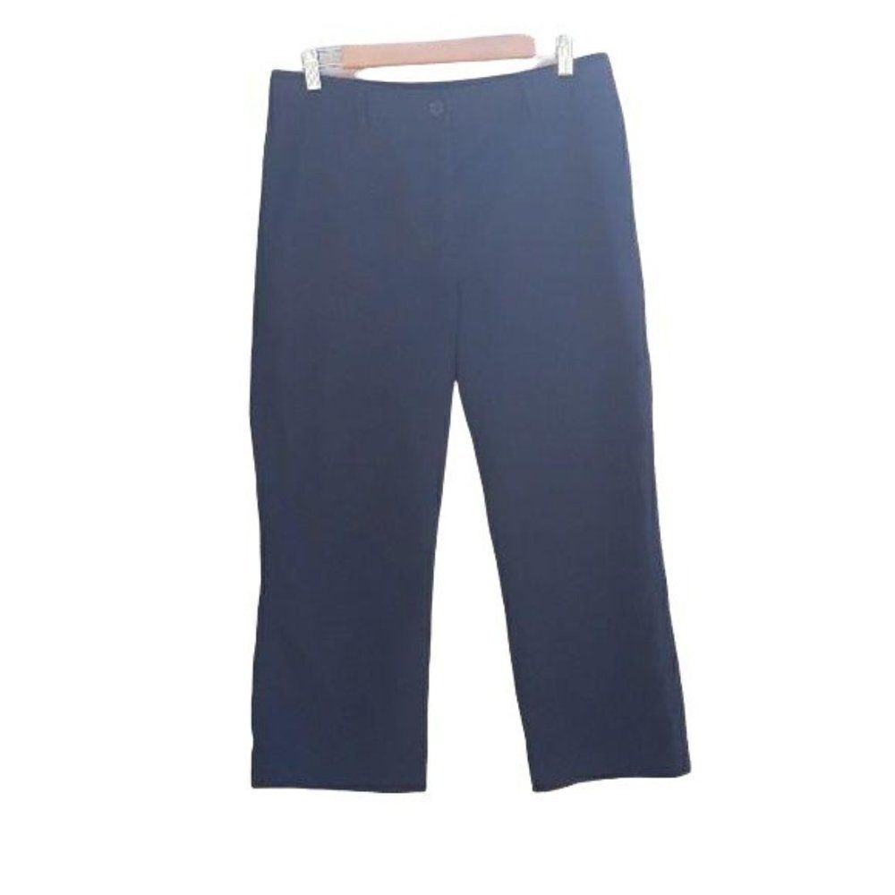 Hillard &‎ Hanson High Rise Straight Leg Crop Pants Black Sz 12